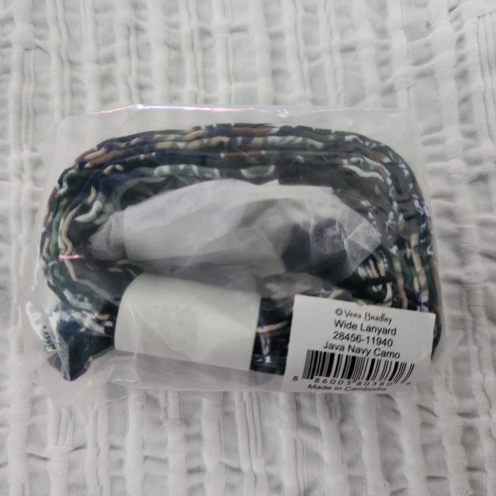 Vera Bradley Wide Lanyard Java Navy Camo Blue Green Camouflage 28456-11940 NIP